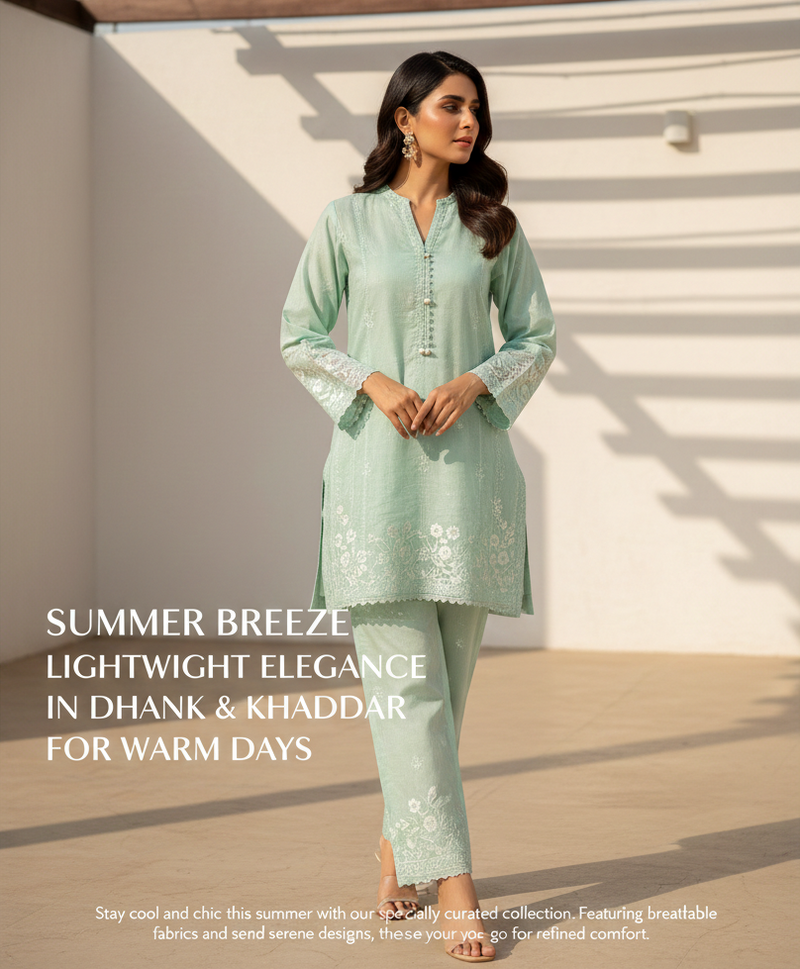 Summer Breeze: Lightweight Elegance in Dhanak & Khaddar for Warm Days