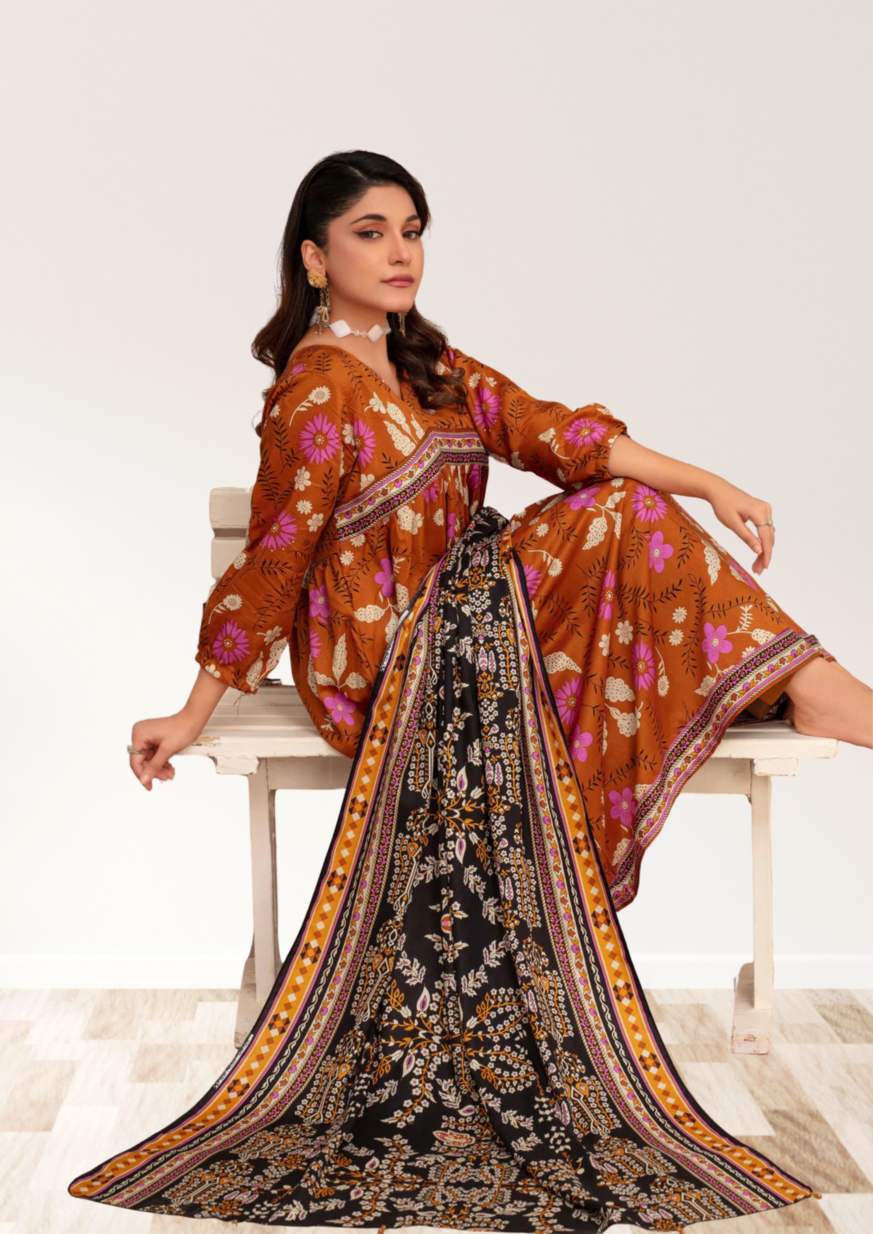 ELÉI VOLUME-03 ELÉI VISCOSE 3PC PRINTED SUIT N.14