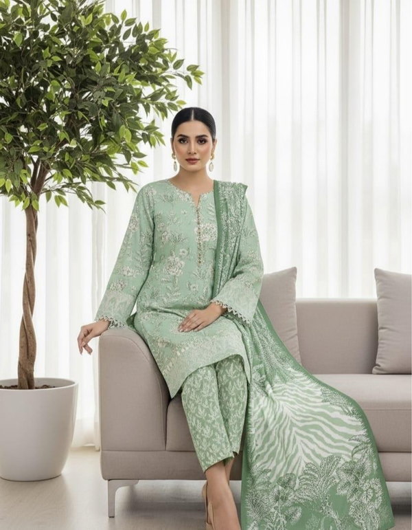 ELÉI VOLUME-02 KHADDAR 3PC PRINTED SUIT K.12