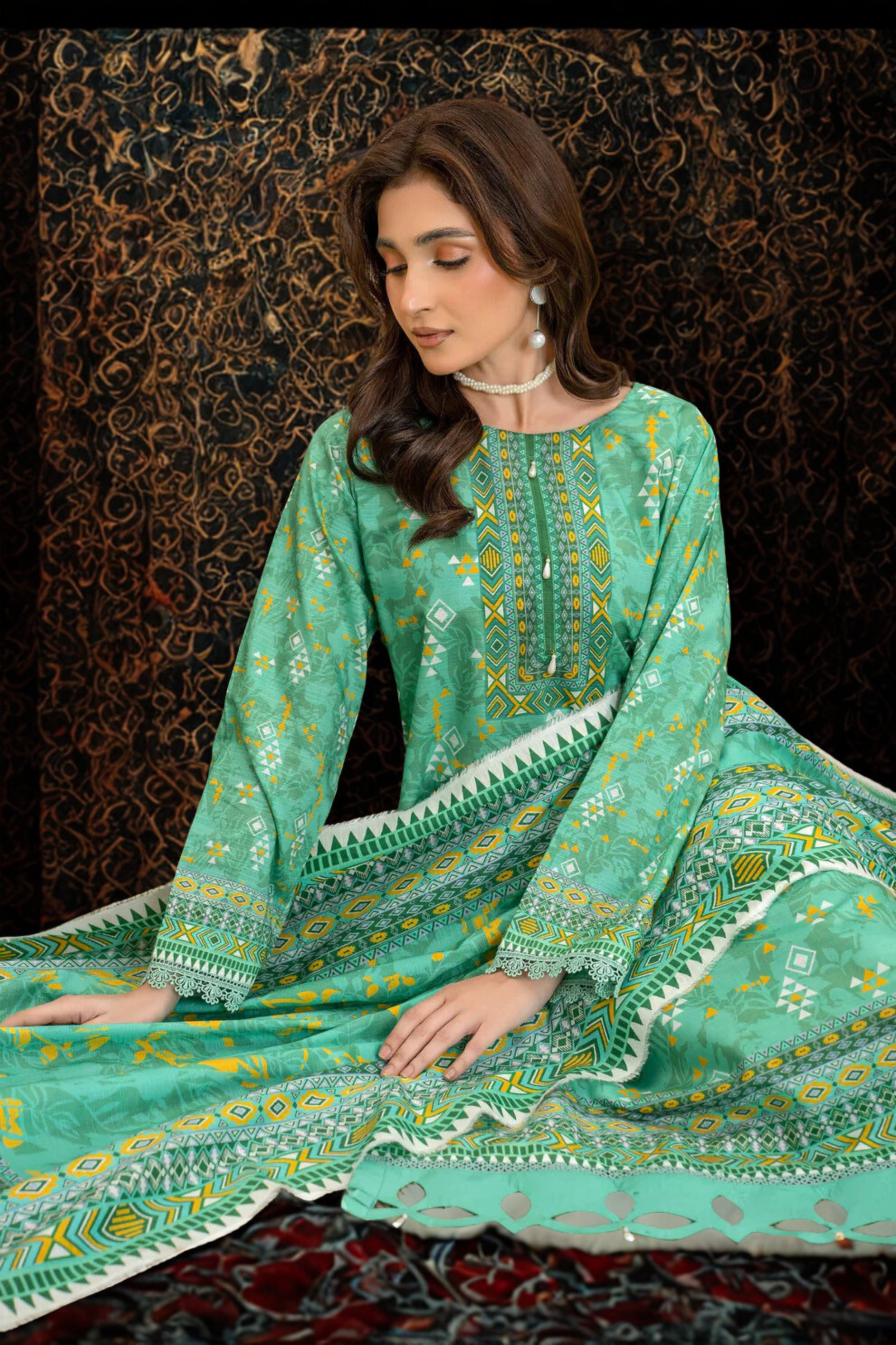 ELÉI VOLUME-05 ELÉI VISCOSE 3PC PRINTED SUIT N.42