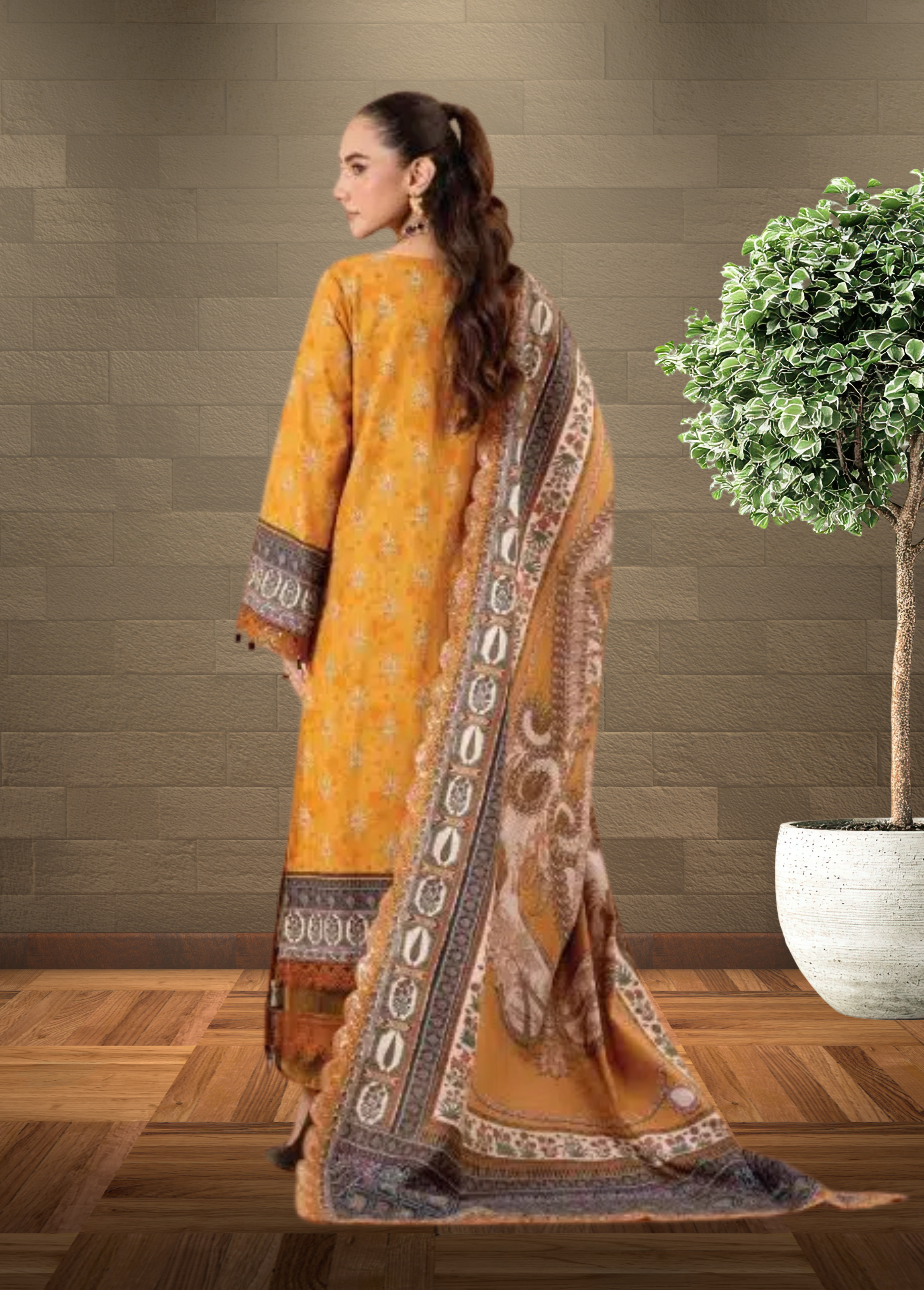 ELÉI VOLUME-03 KHADDAR 3PC PRINTED SUIT K.20
