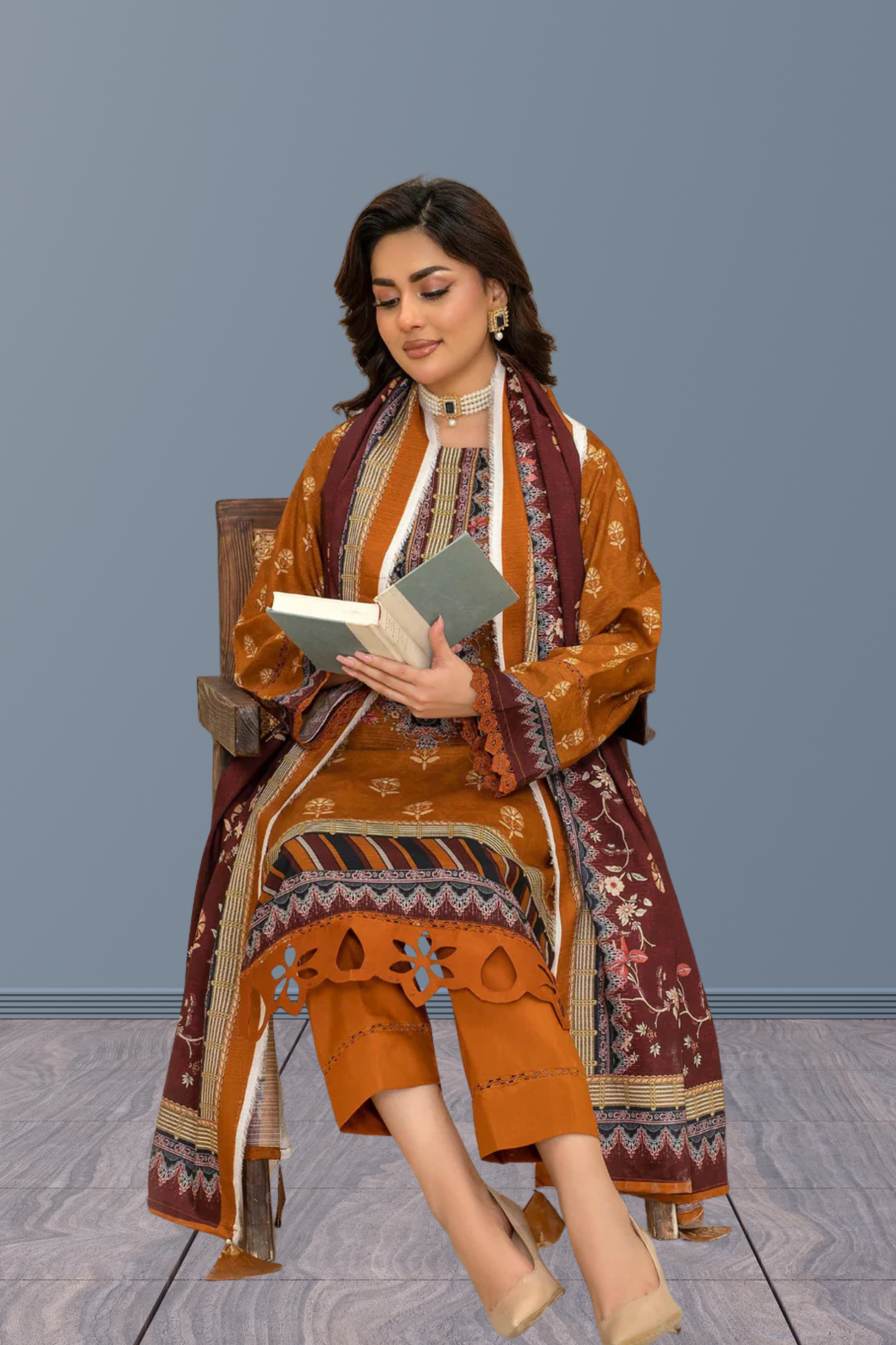 ELÉI VOLUME-05 ELÉI VISCOSE 3PC PRINTED SUIT N.43