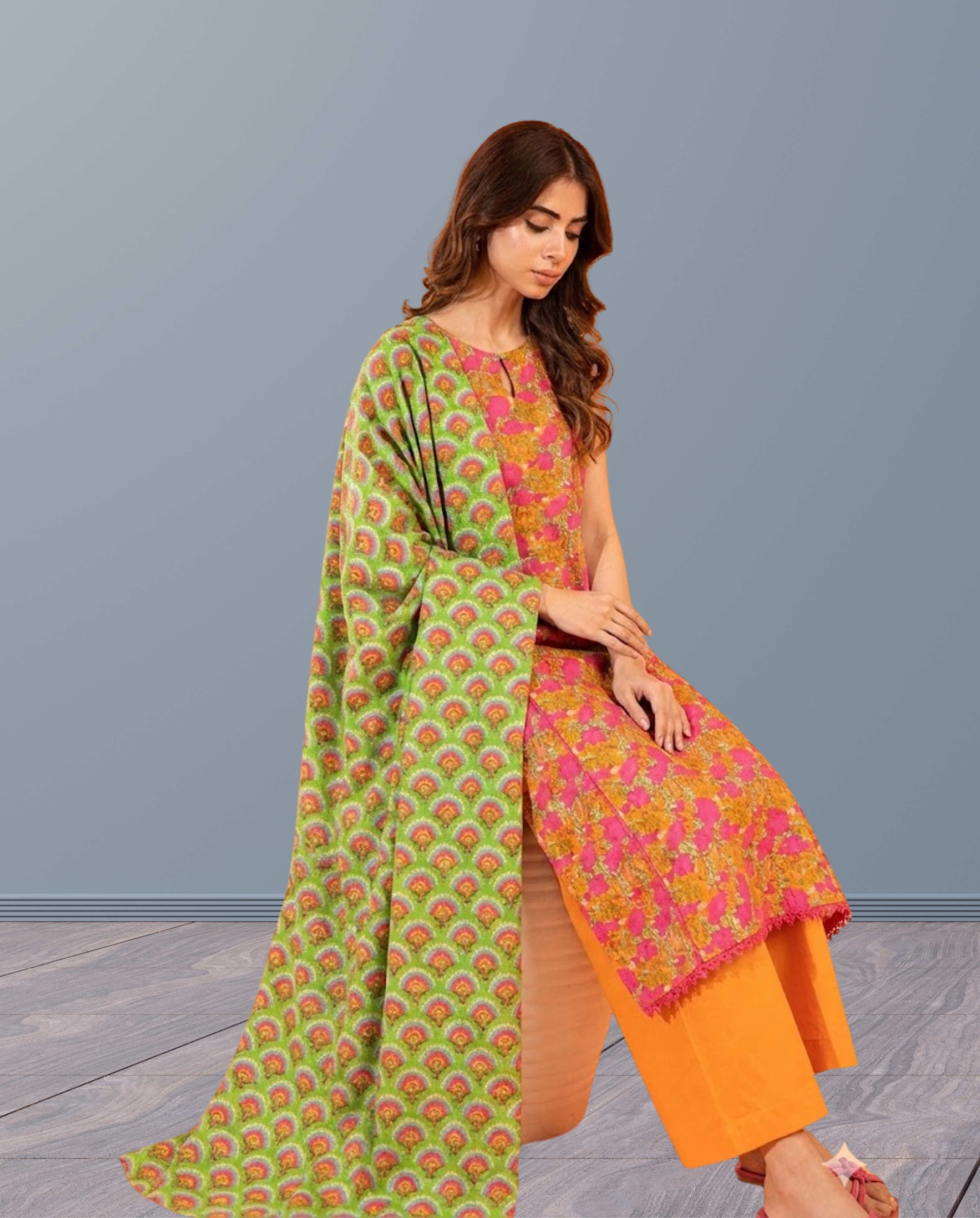 ELÉI VOLUME-04 KHADDAR 3PC PRINTED SUIT K.33