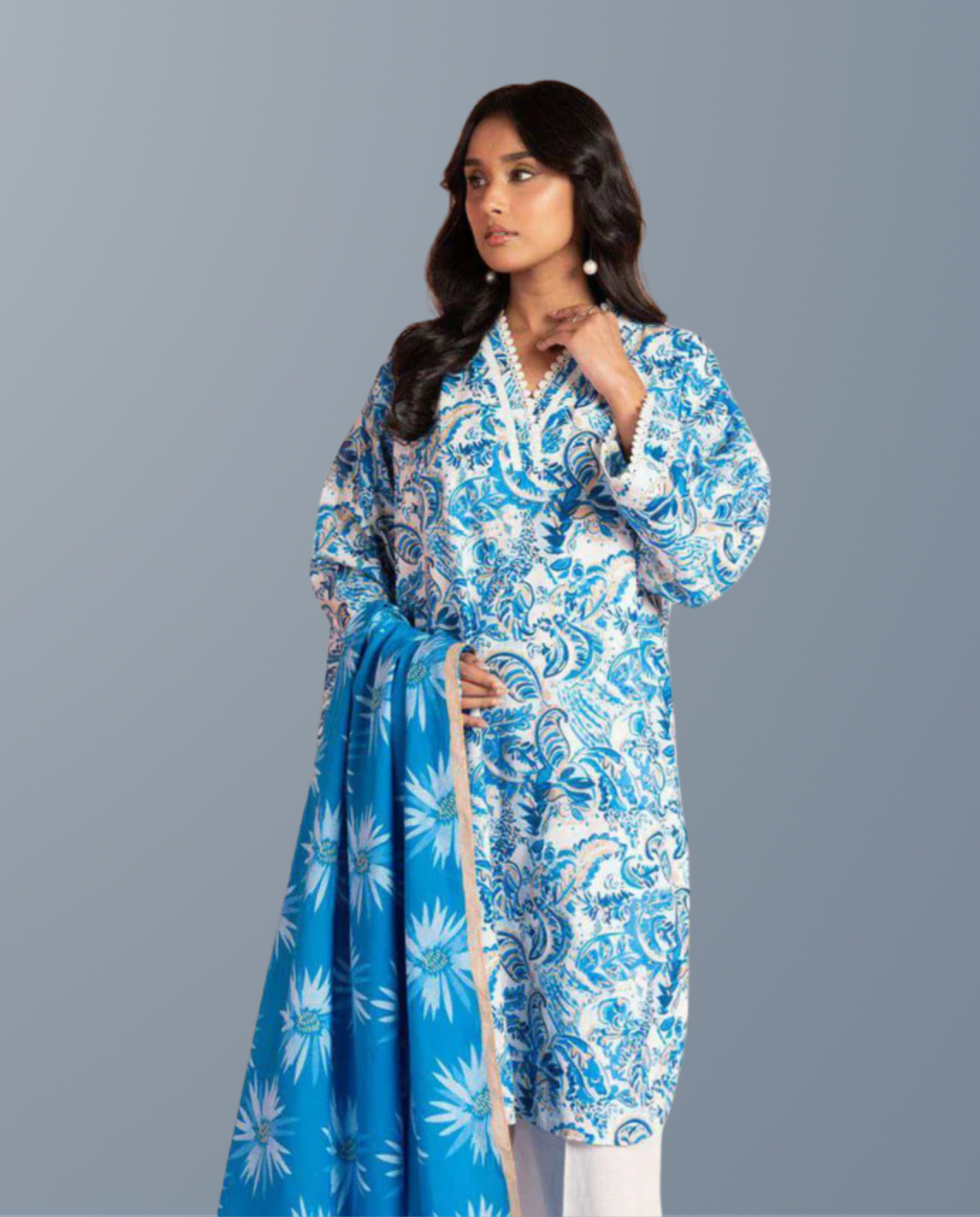 ELÉI VOLUME-04 KHADDAR 3PC PRINTED SUIT K.35