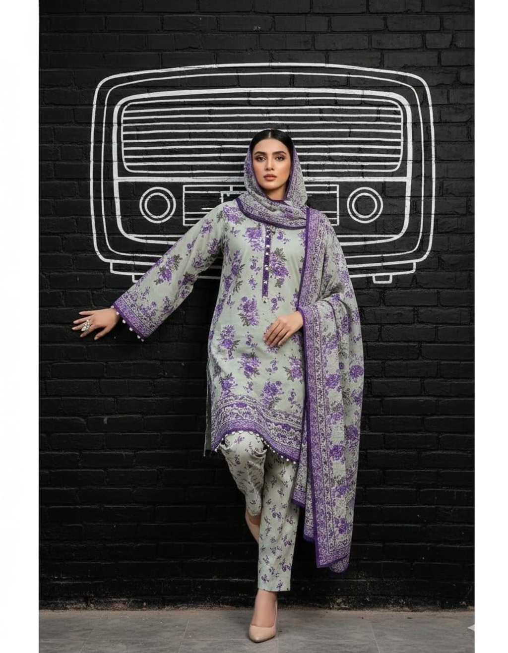 ELÉI VOLUME-02 KHADDAR 3PC PRINTED SUIT K.08