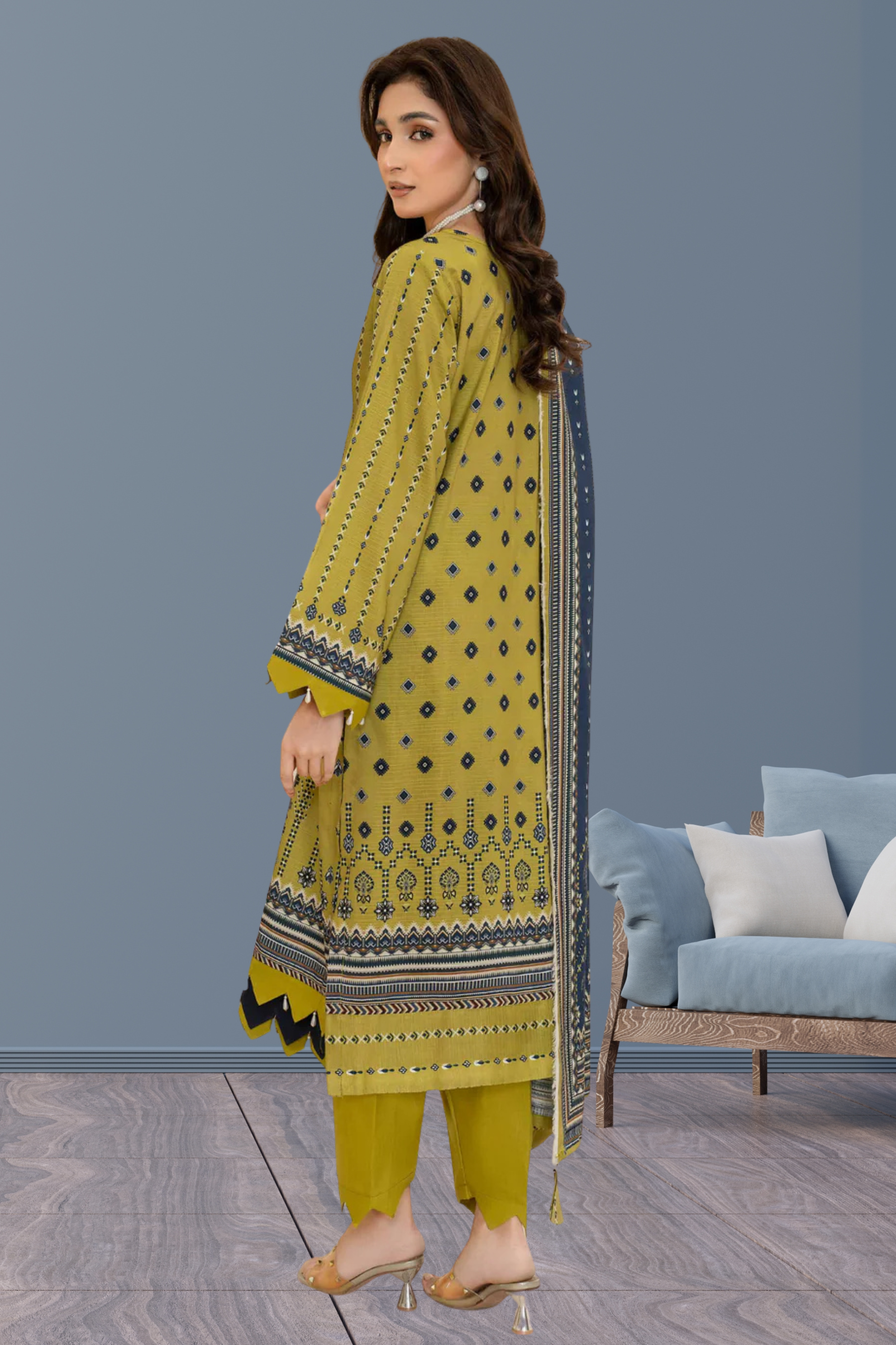 ELÉI VOLUME-05 ELÉI VISCOSE 3PC PRINTED SUIT N.45