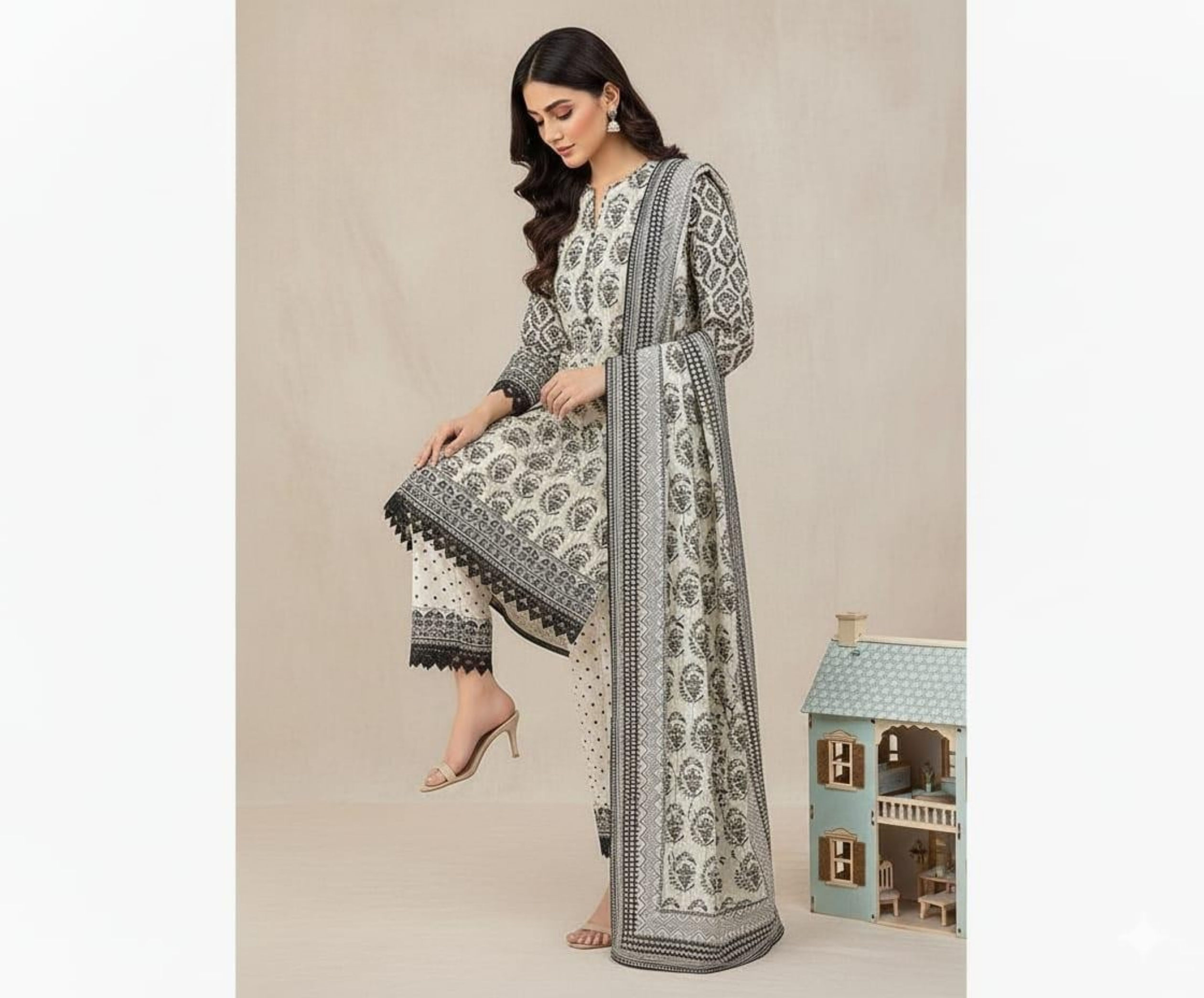 ELÉI VOLUME-01 DHANAK 3PC PRINTED SUIT D.03