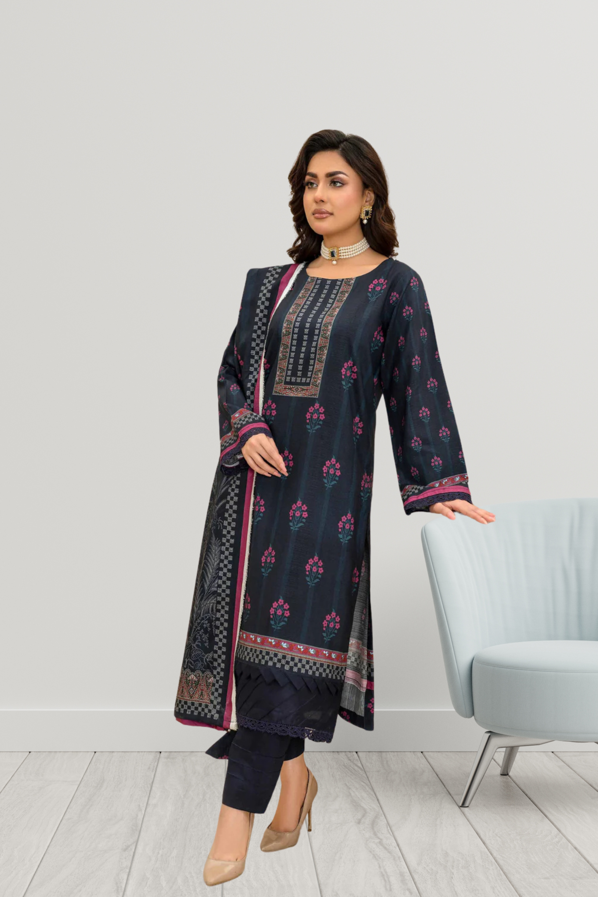 ELÉI VOLUME-05 ELÉI VISCOSE 3PC PRINTED SUIT N.46