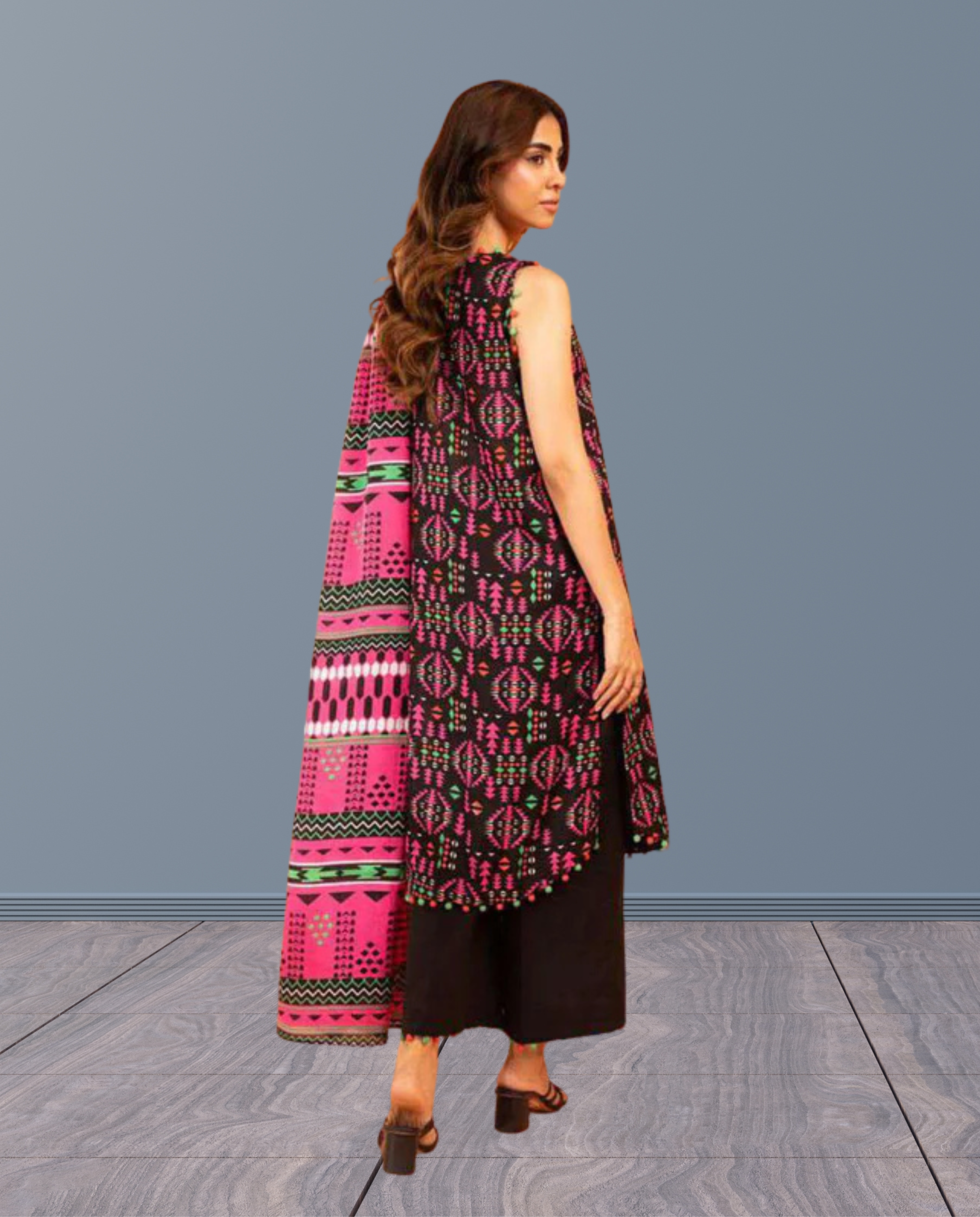 ELÉI VOLUME-04 KHADDAR 3PC PRINTED SUIT K.34