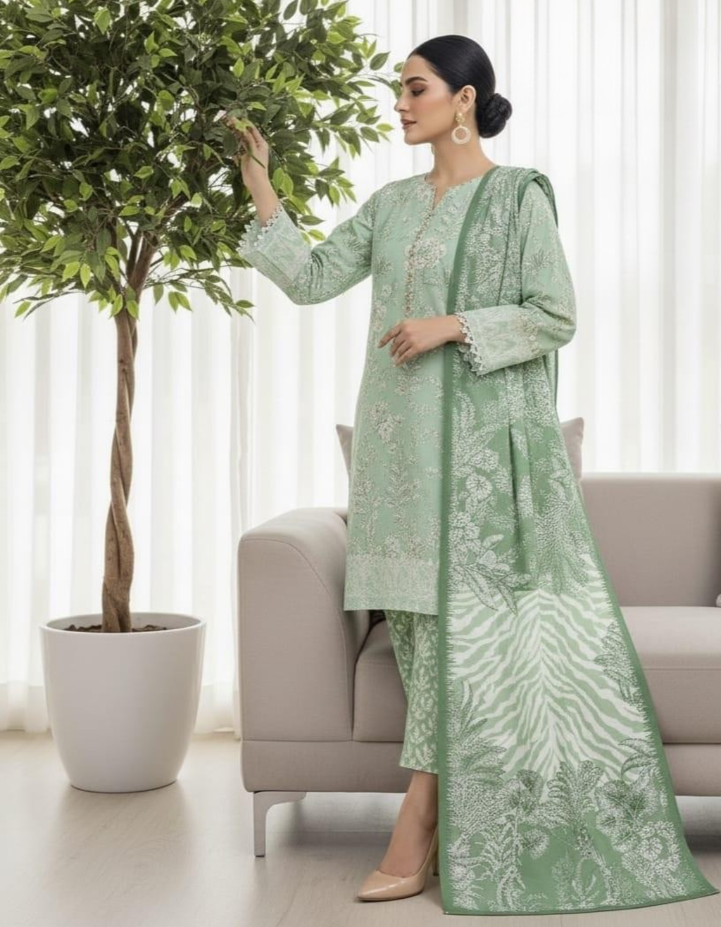 ELÉI VOLUME-02 KHADDAR 3PC PRINTED SUIT K.12