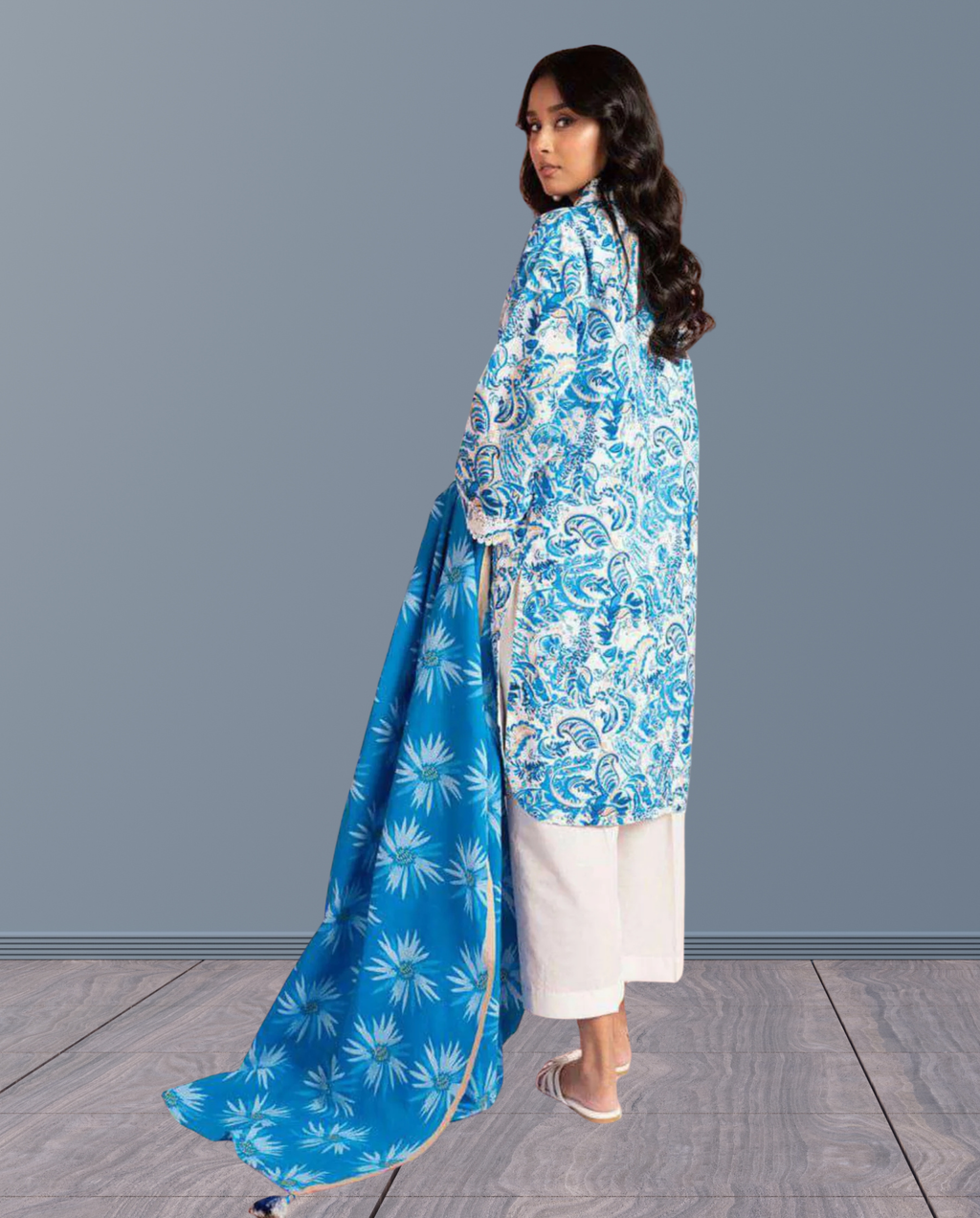 ELÉI VOLUME-04 KHADDAR 3PC PRINTED SUIT K.35