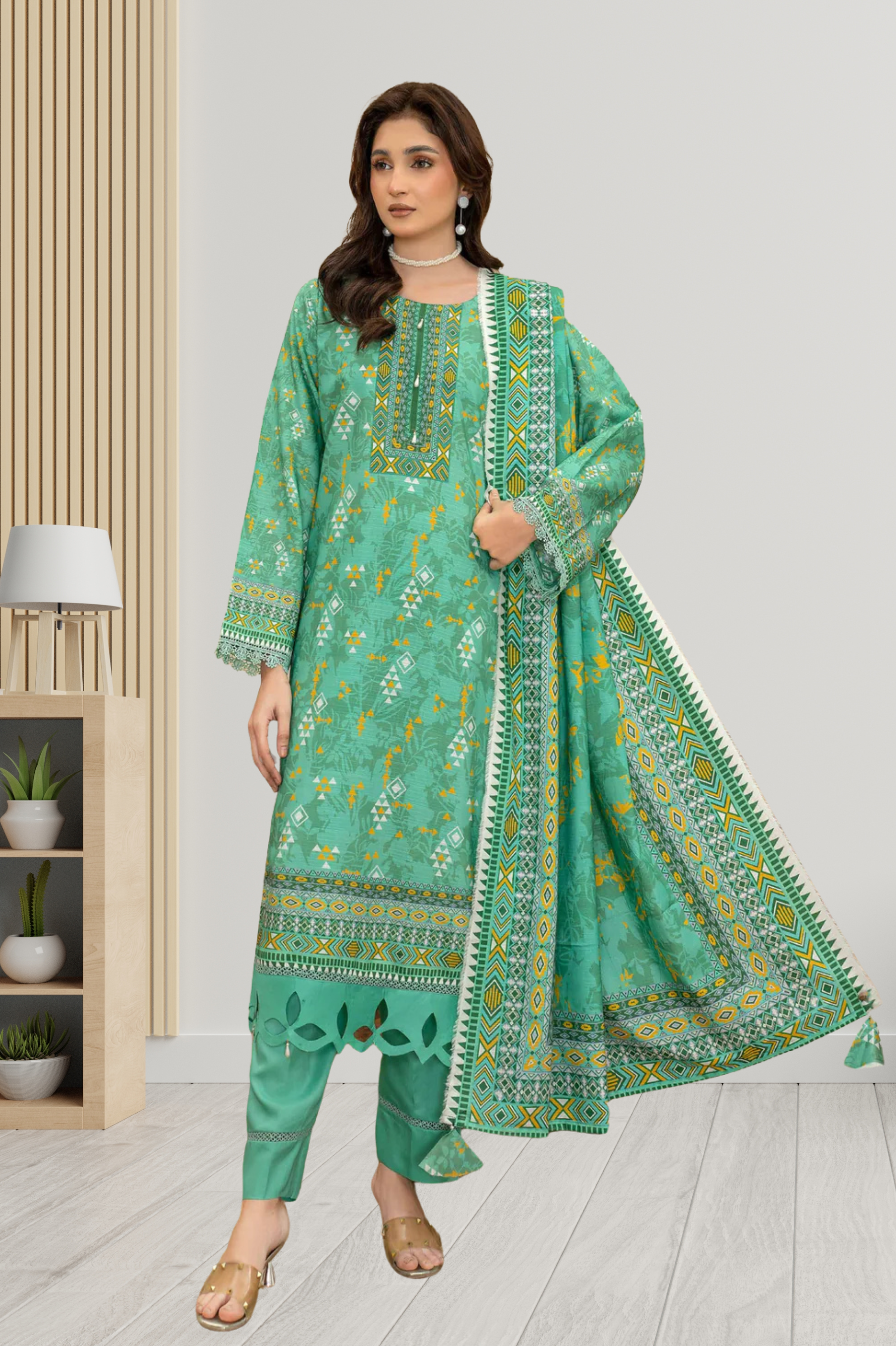 ELÉI VOLUME-05 ELÉI VISCOSE 3PC PRINTED SUIT N.42