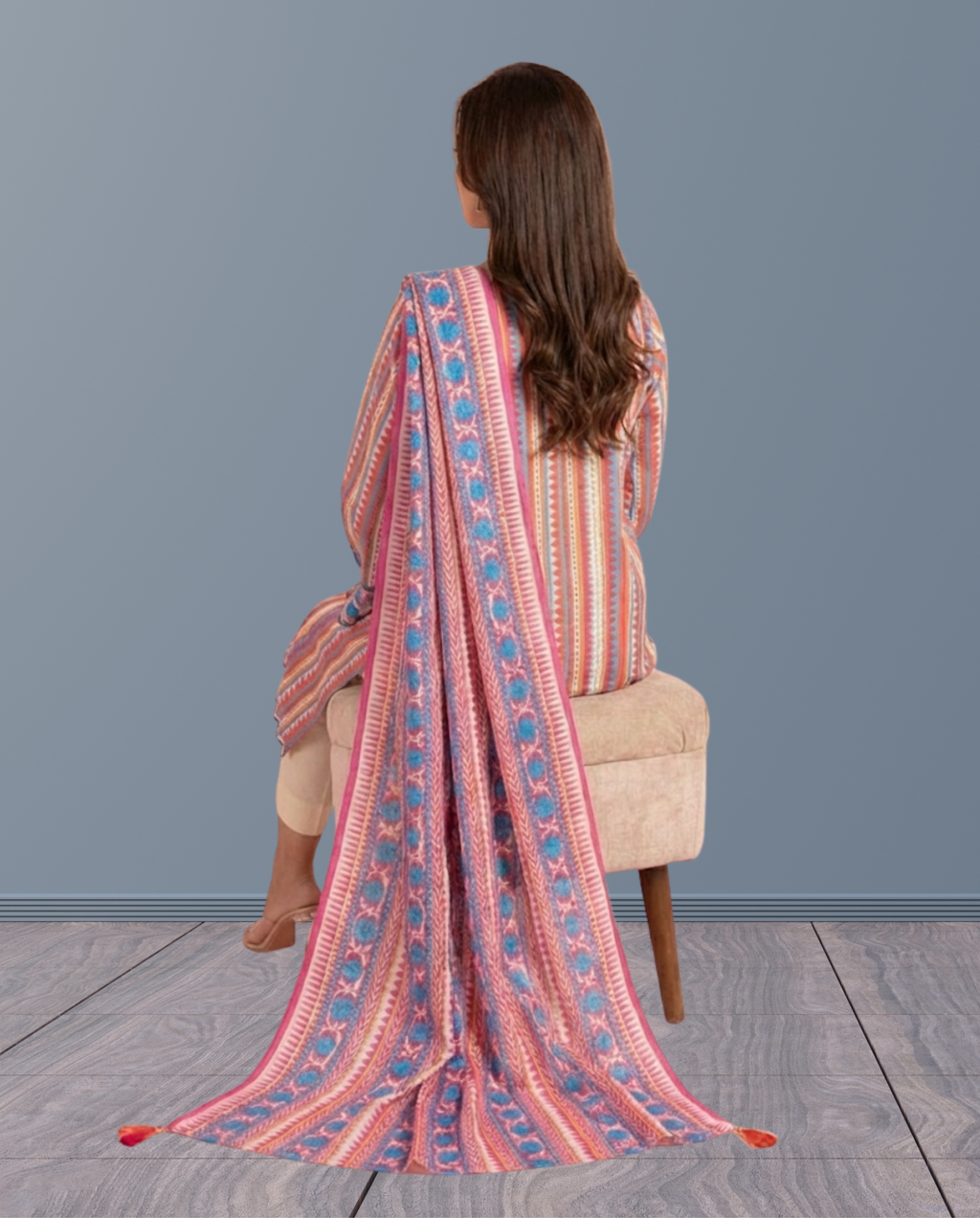 ELÉI VOLUME-04 KHADDAR 3PC PRINTED SUIT K.32