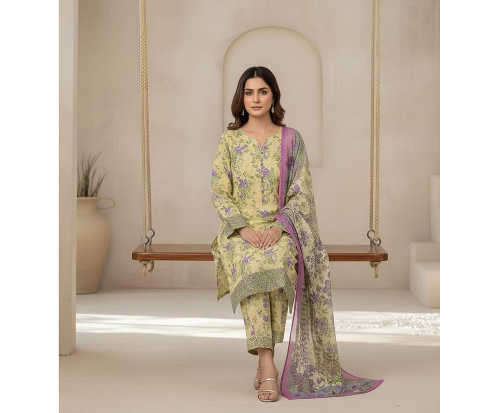 ELÉI VOLUME-02 KHADDAR 3PC PRINTED SUIT K.11