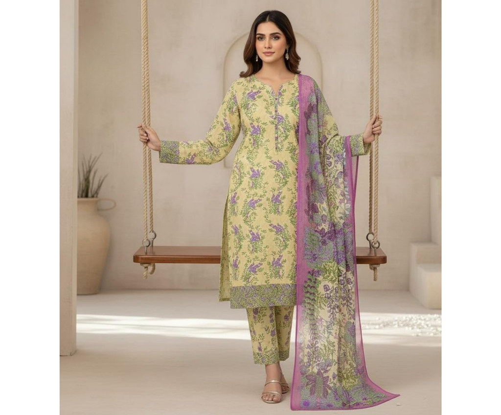 ELÉI VOLUME-02 KHADDAR 3PC PRINTED SUIT K.11