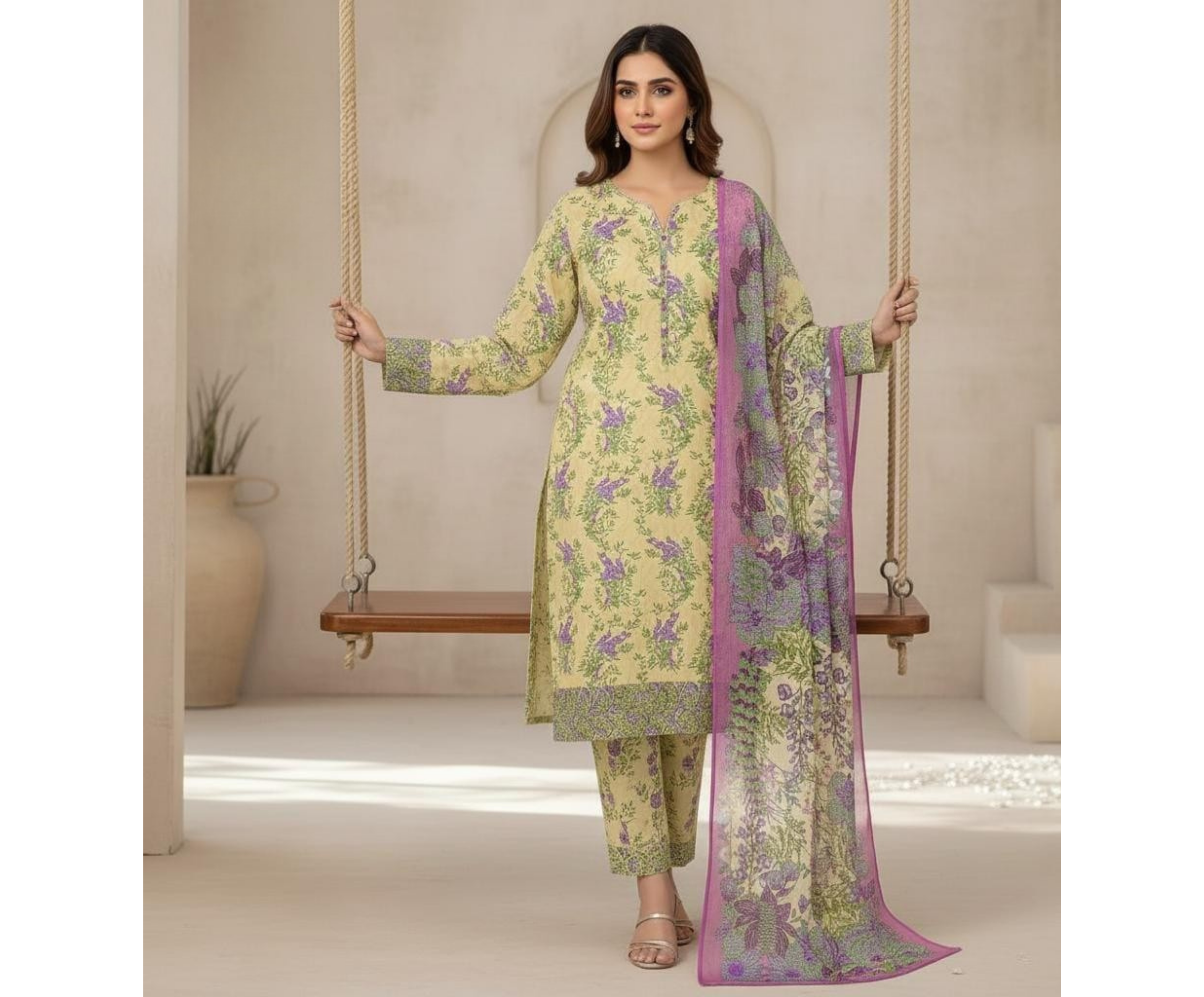ELÉI VOLUME-02 KHADDAR 3PC PRINTED SUIT K.11
