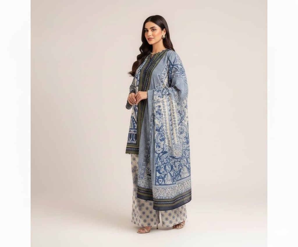 ELÉI VOLUME-01 DHANAK 3PC PRINTED SUIT D.04