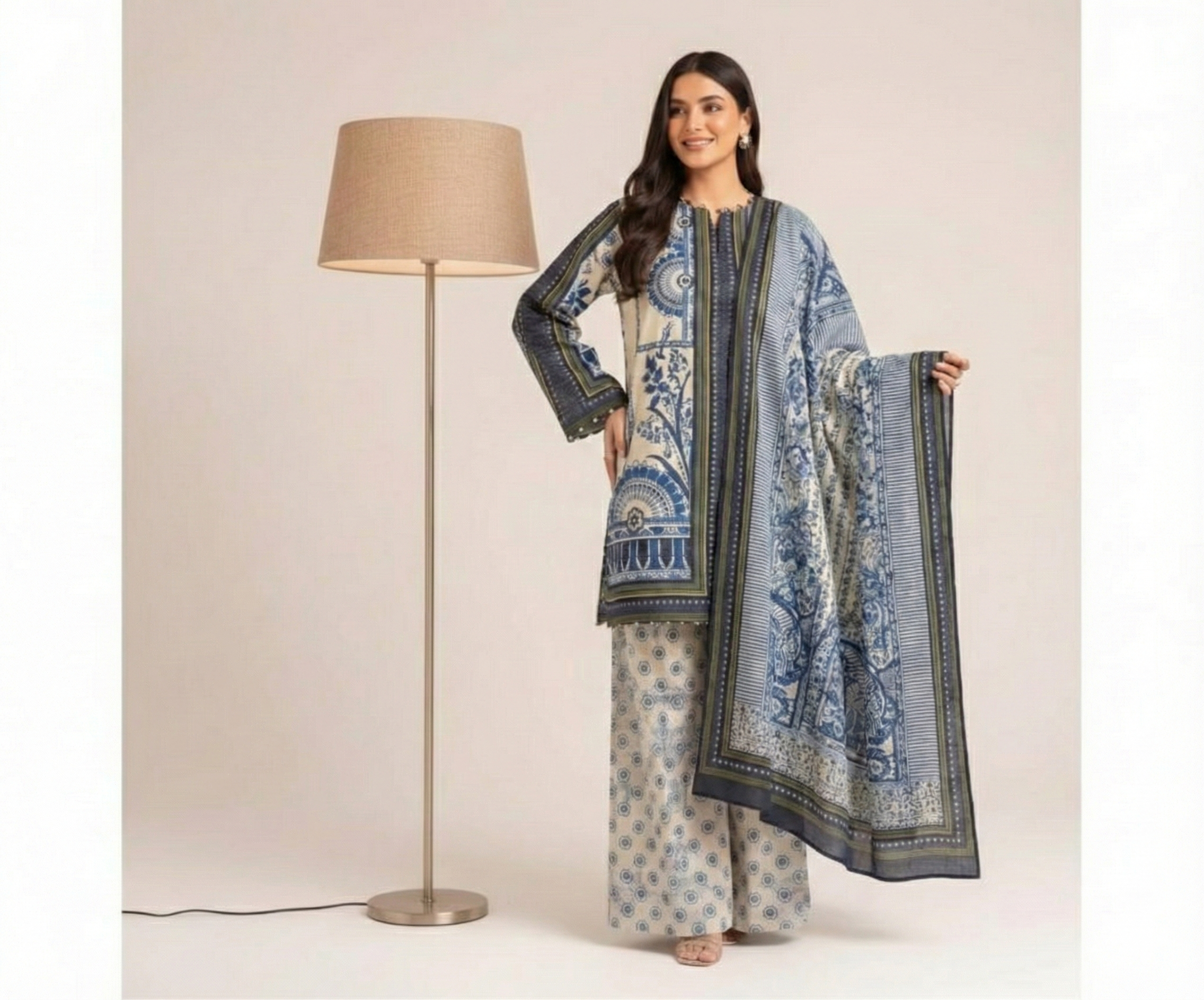ELÉI VOLUME-01 DHANAK 3PC PRINTED SUIT D.04
