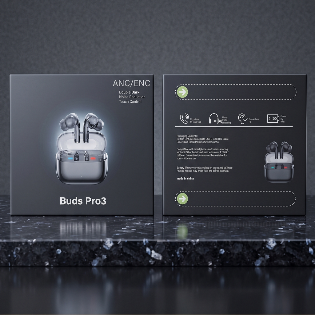 Buds Pro 3: Ultimate Sound, Zero Noise! ANC/ENC Wireless Earbuds 🔥