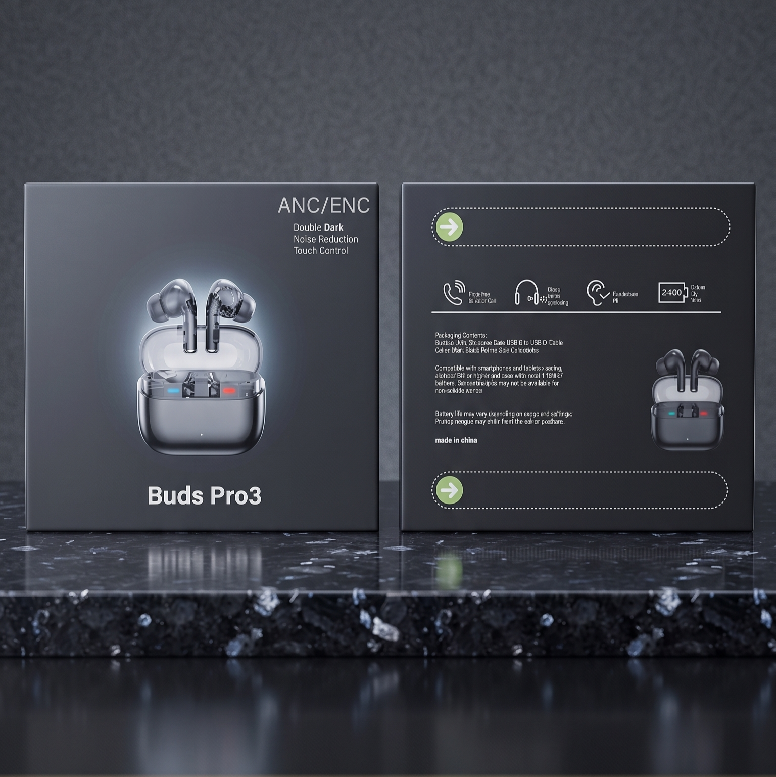 Buds Pro 3: Ultimate Sound, Zero Noise! ANC/ENC Wireless Earbuds 🔥