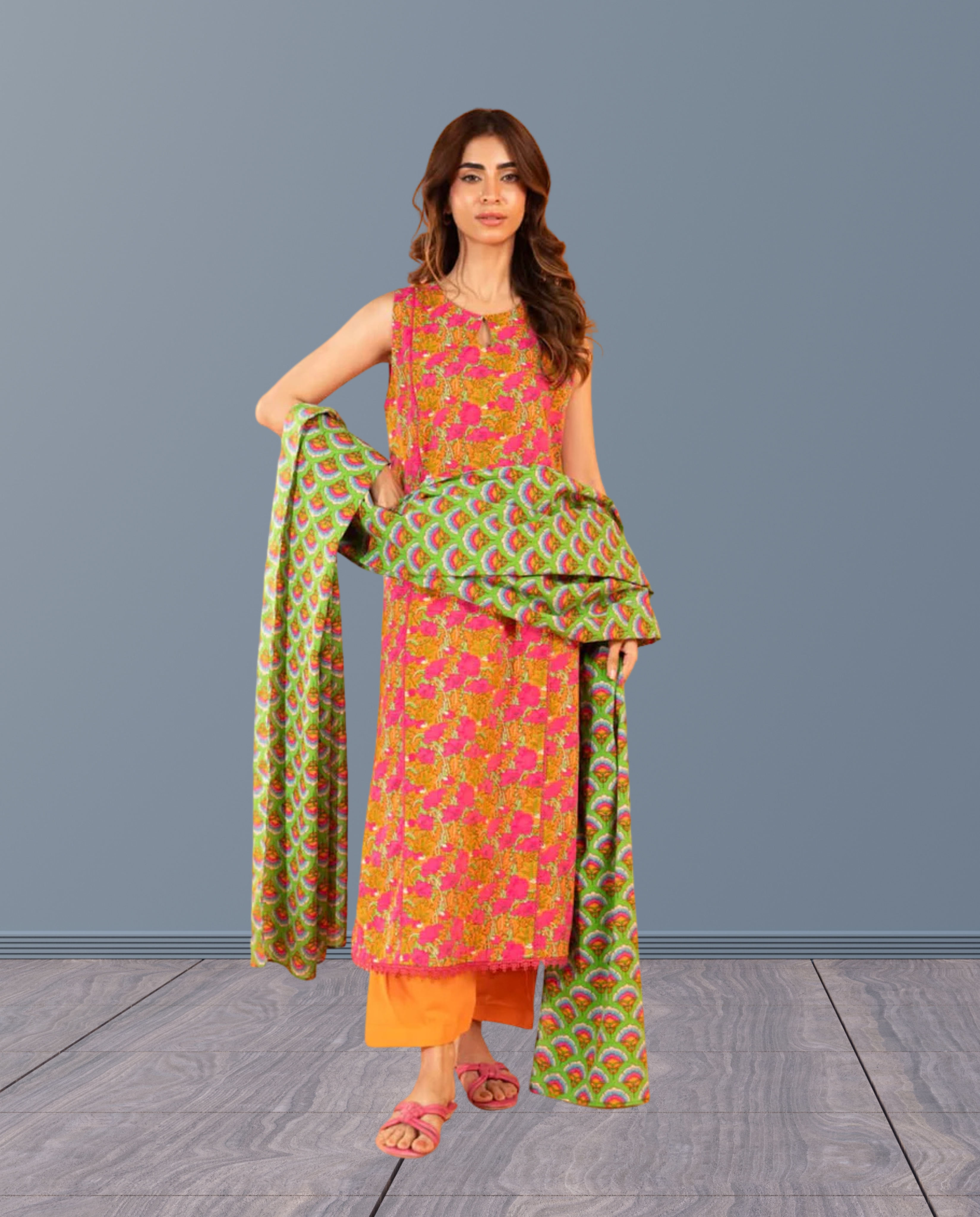 ELÉI VOLUME-04 KHADDAR 3PC PRINTED SUIT K.33