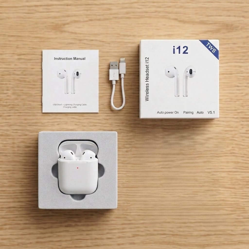 i12 TWS Wireless Earbuds – Premium Sound Quality & Touch Control