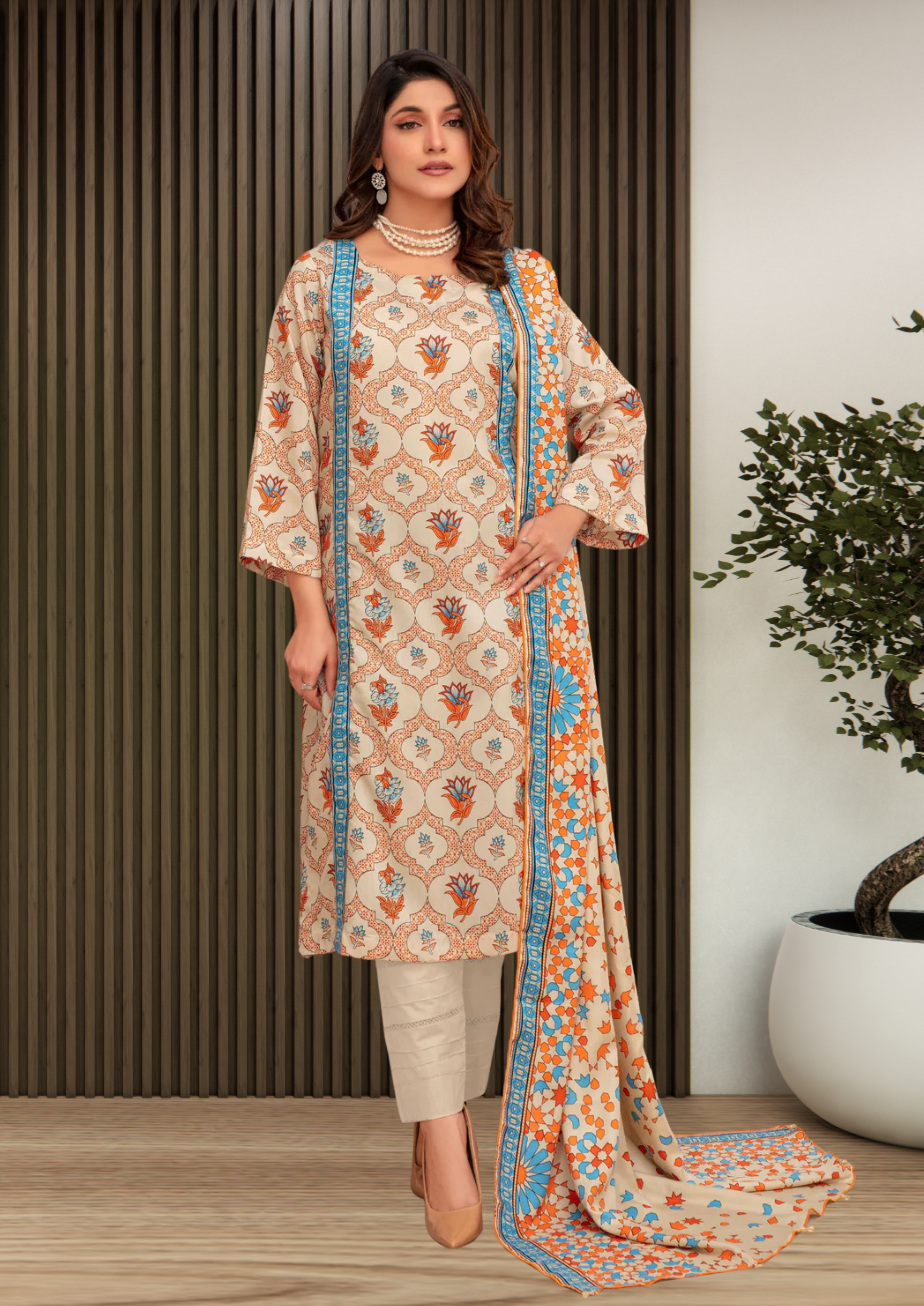 ELÉI VOLUME-03 ELÉI VISCOSE 3PC PRINTED SUIT N.17
