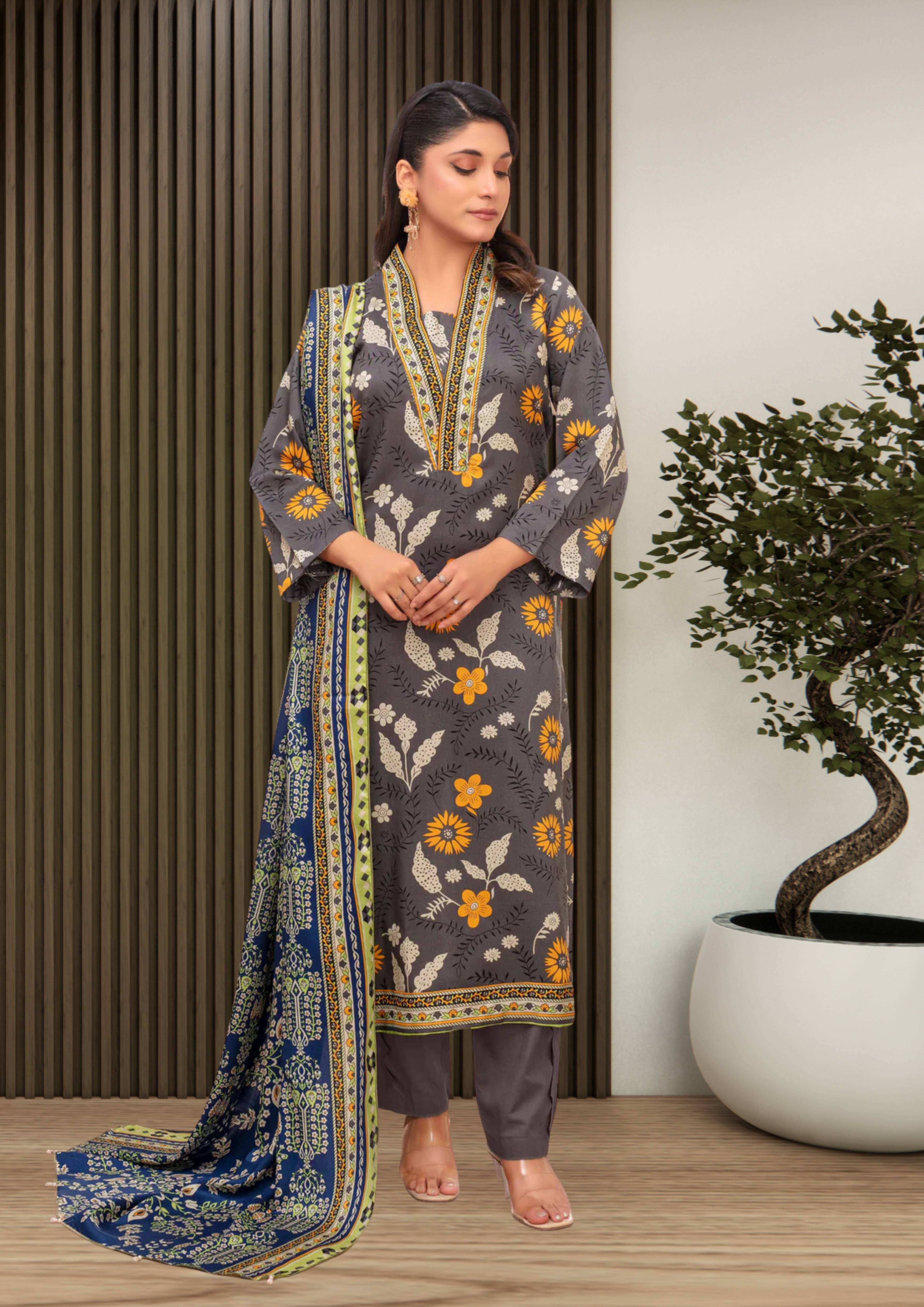 ELÉI VOLUME-03 ELÉI VISCOSE 3PC PRINTED SUIT N.18