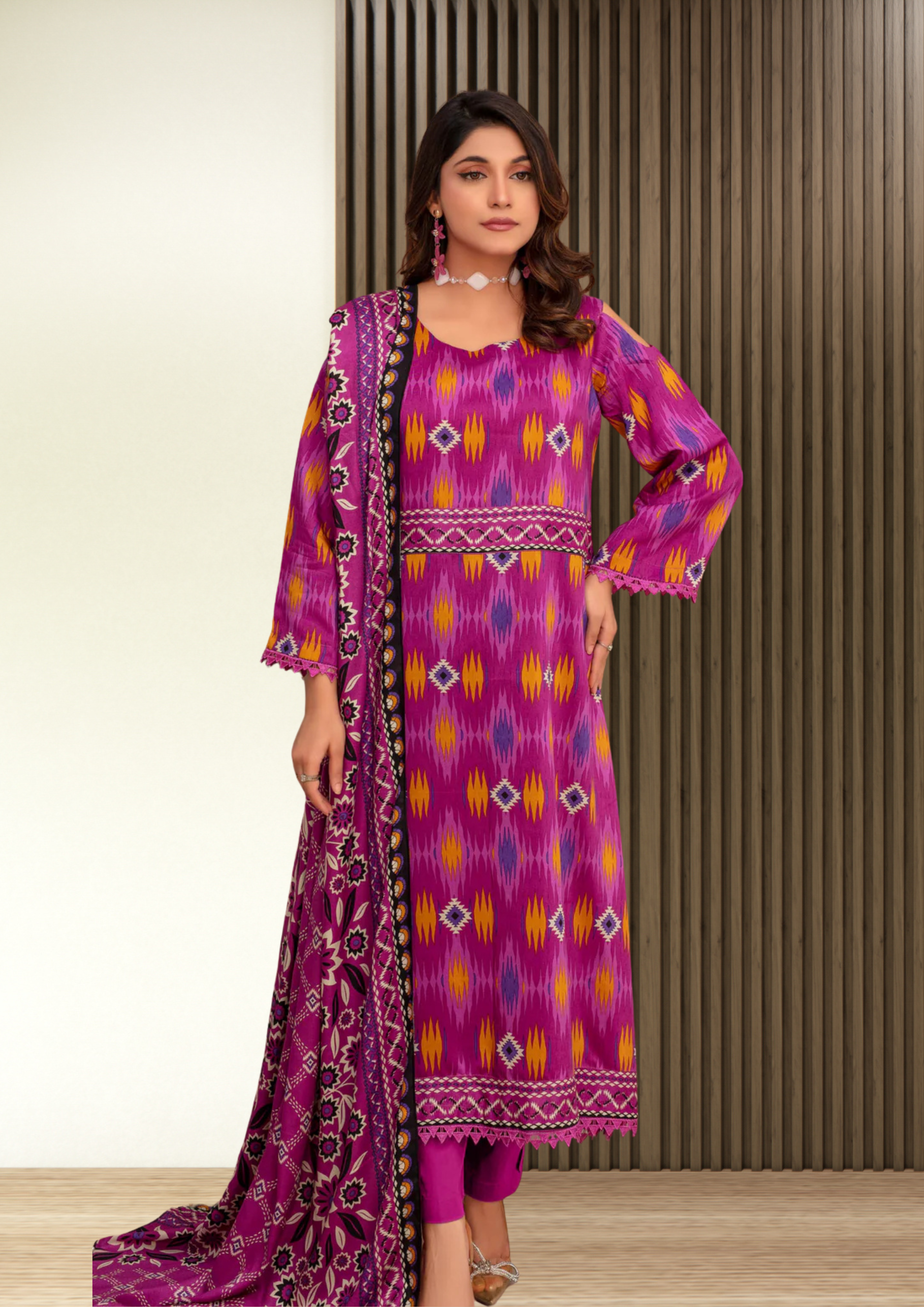 ELÉI VOLUME-03 ELÉI VISCOSE 3PC PRINTED SUIT N.19