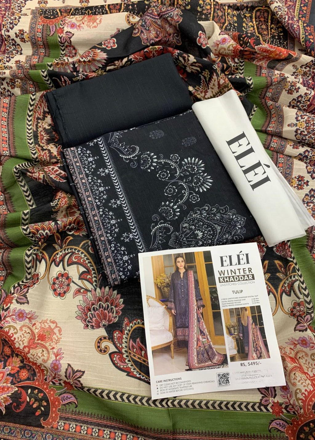 ELÉI VOLUME-03 KHADDAR 3PC PRINTED SUIT K.23