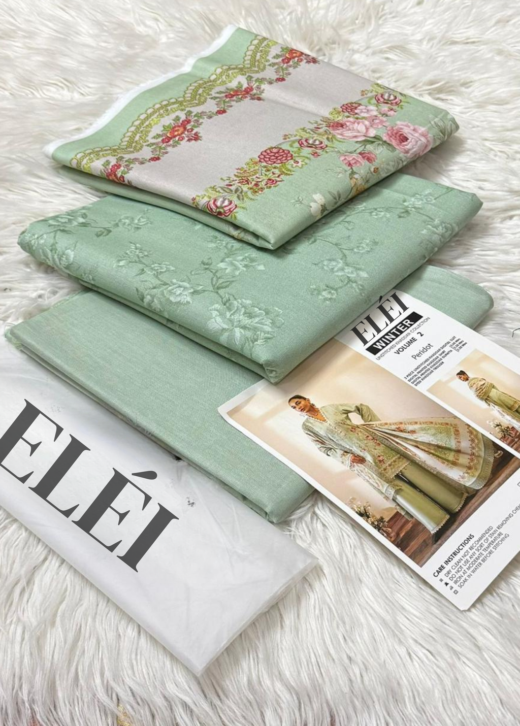 ELÉI VOLUME-03 KHADDAR 3PC PRINTED SUIT K.25