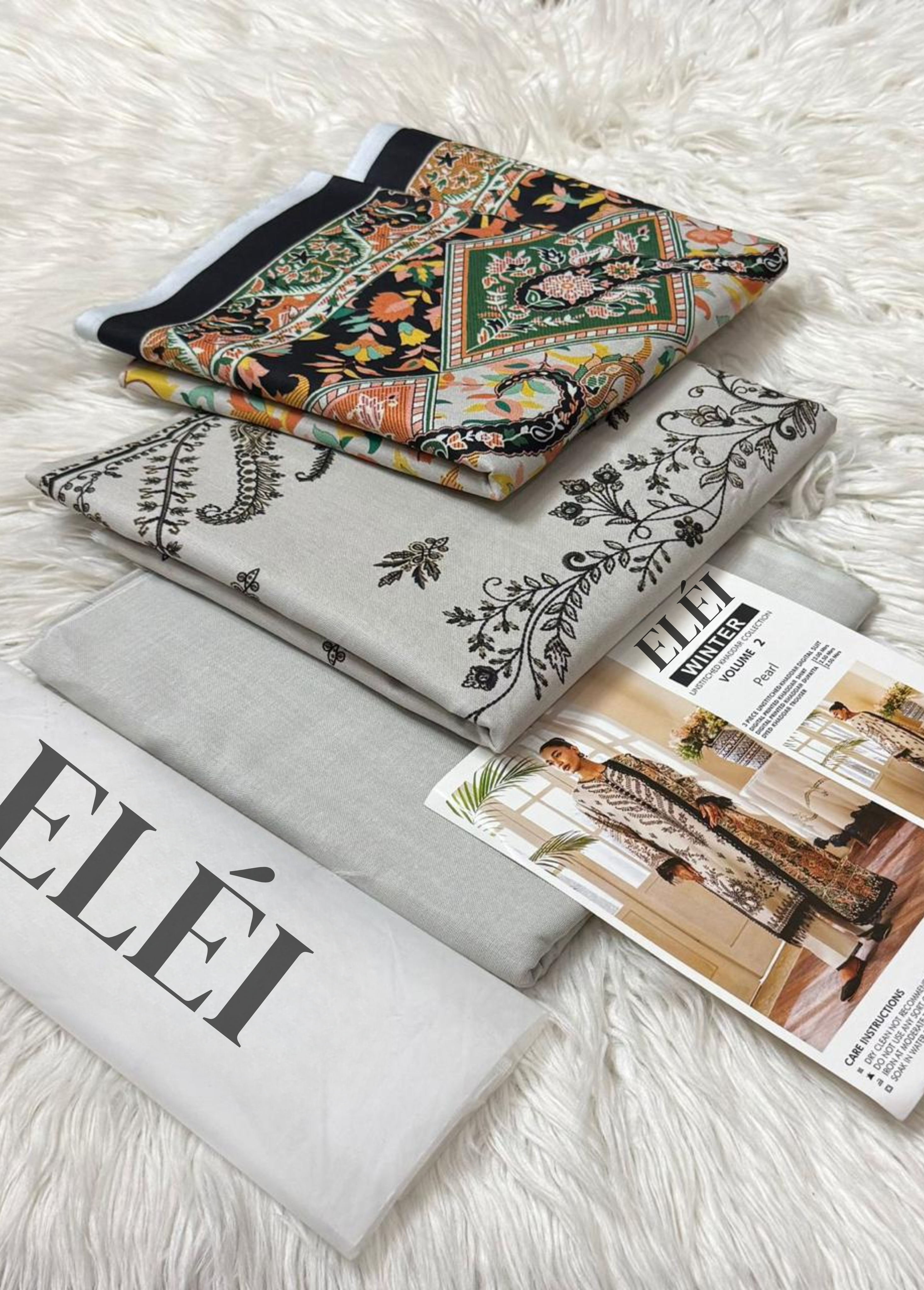 ELÉI VOLUME-03 KHADDAR 3PC PRINTED SUIT K.24