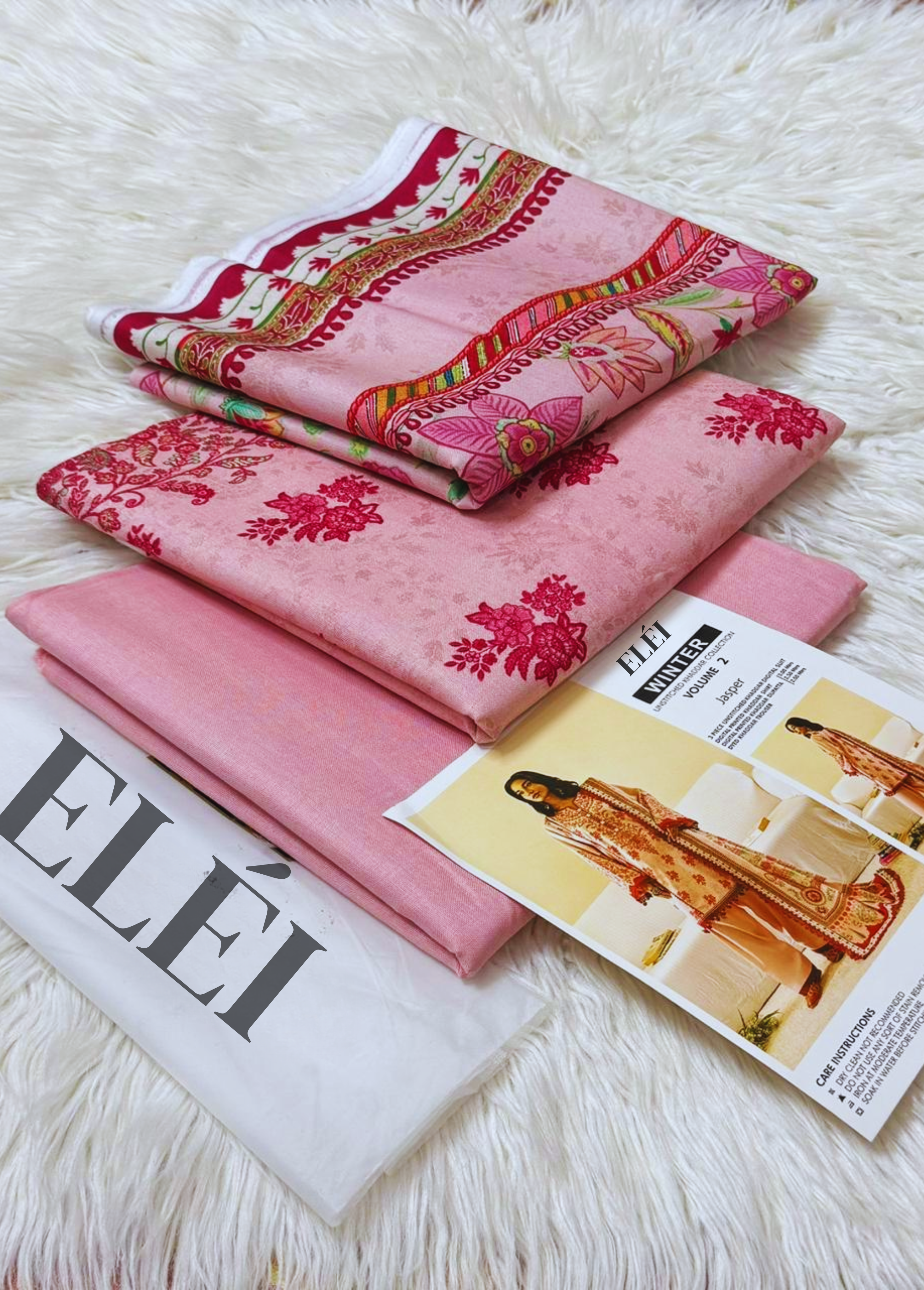 ELÉI VOLUME-03 KHADDAR 3PC PRINTED SUIT K.27