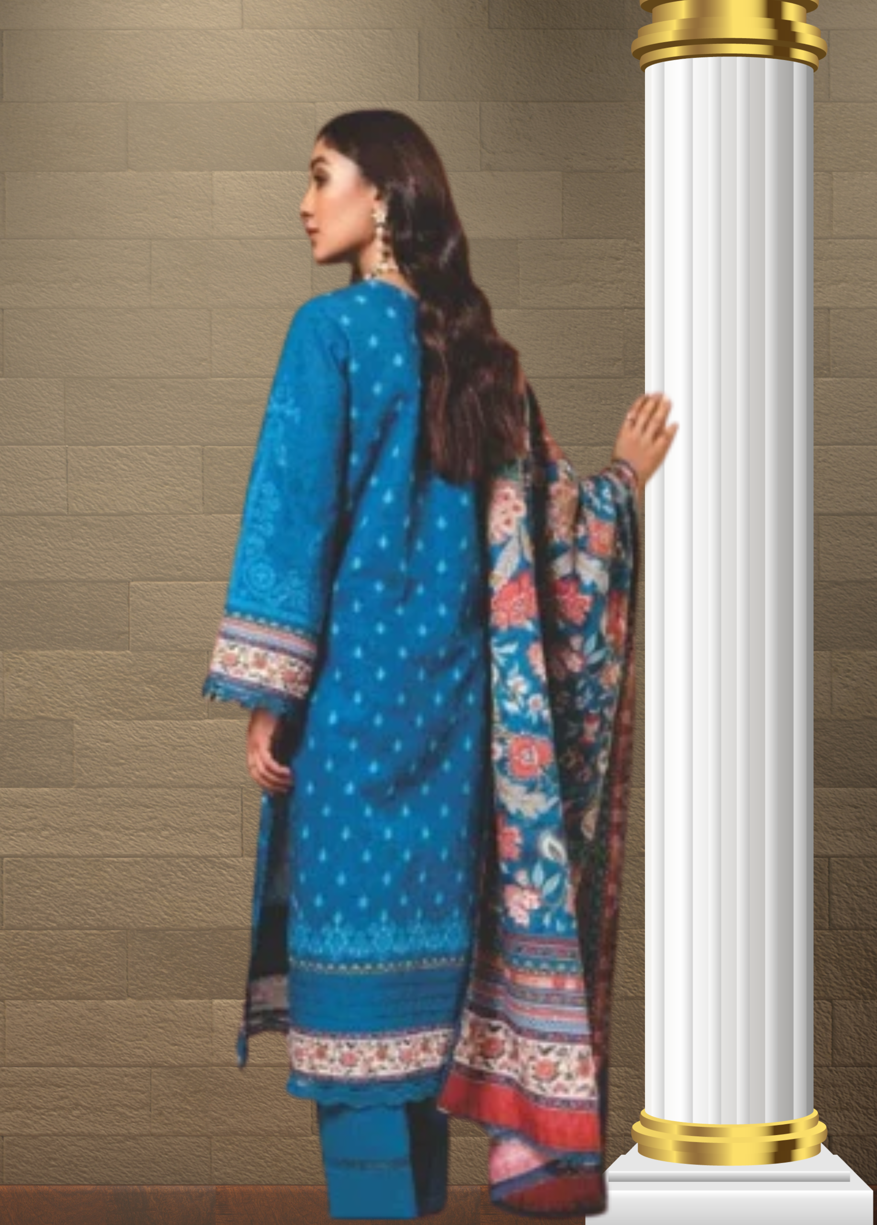 ELÉI VOLUME-03 KHADDAR 3PC PRINTED SUIT K.22