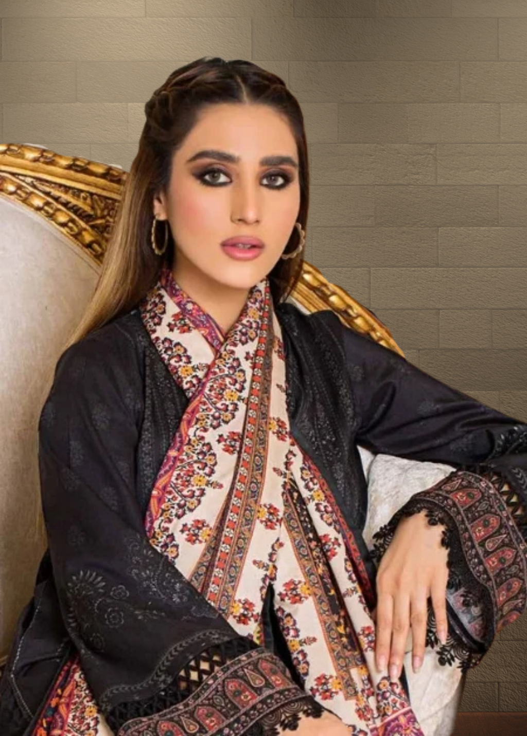 ELÉI VOLUME-03 KHADDAR 3PC PRINTED SUIT K.23