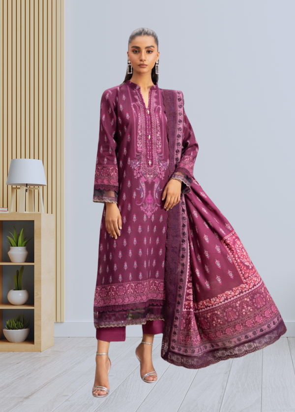 ELÉI VOLUME-03 KHADDAR 3PC PRINTED SUIT K.28