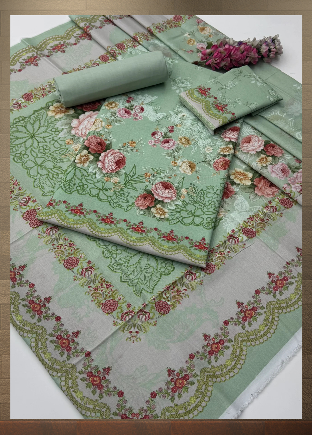 ELÉI VOLUME-03 KHADDAR 3PC PRINTED SUIT K.25